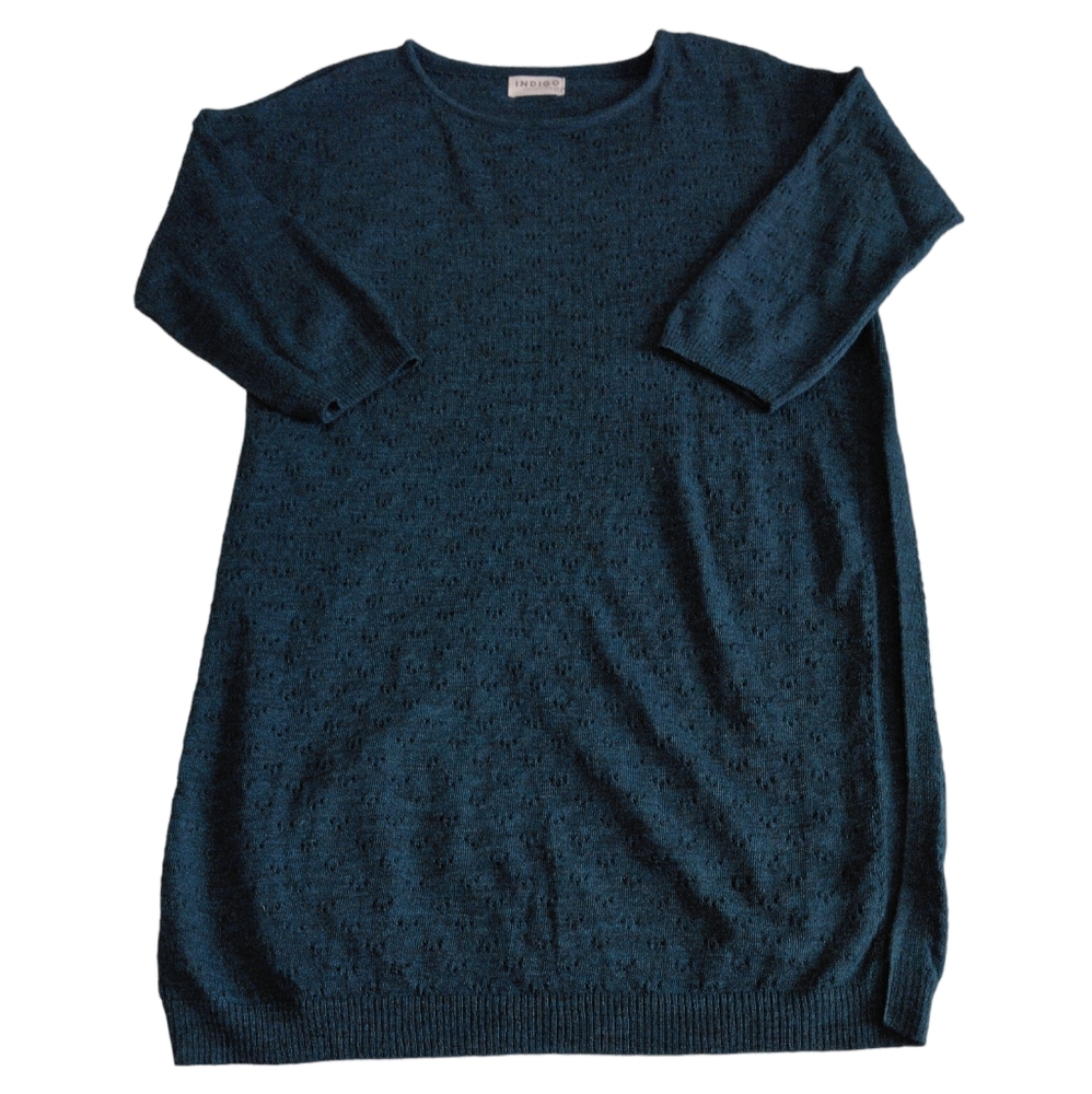 Marks And Spencer Indigo Collection US8 Wool Alpaca Blend Teal Tunic Sweater